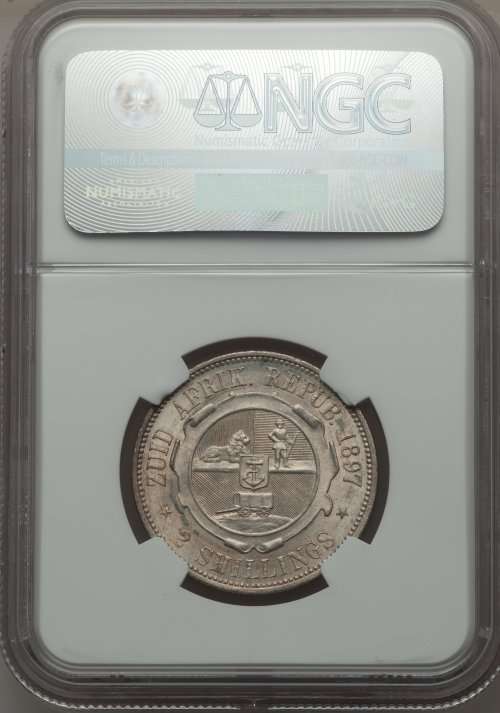 for Arch Angel only - 1897 ZAR 2 SHILLING *MS63* NGC GRADE - HERNS VALUE R4500 low MS - 2ND FINEST