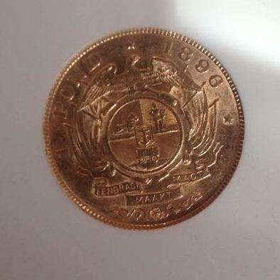 1896 ZAR 1 POND AU58 - NGC UNC GRADE - HERNS VALUE XF - R35,000 & R95,000 UNC