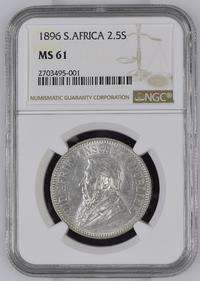 1896 ZAR 2.5 SHILLING - MS61 - NGC GRADE - HERNS VALUE - LOW - UNDER VALUED - NONE AVAILABLE