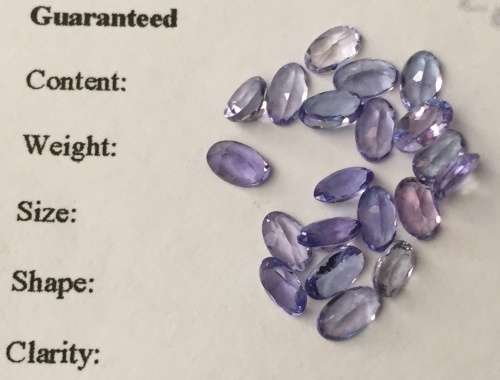 CERTIFIED 3.00cts TANZANITE - OVAL CUT - EXCELLENT TOP COLOR -  20 STONES MIXED SIZES