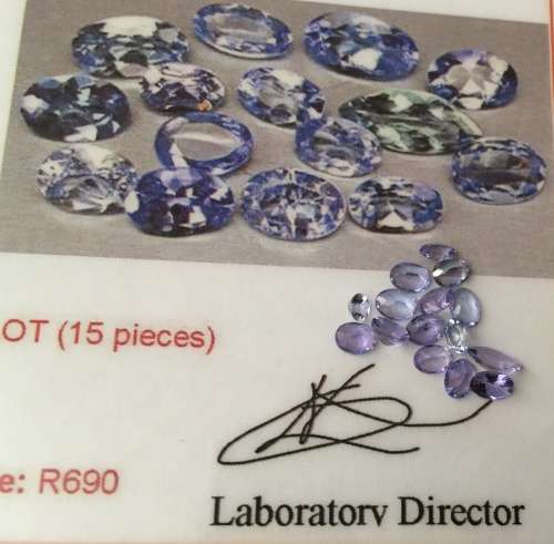 CERTIFIED 2.18cts TANZANITE - OVAL CUT - EXCELLENT COLOR -15 STONES MIXED SIZES - CERTIFIED GISA