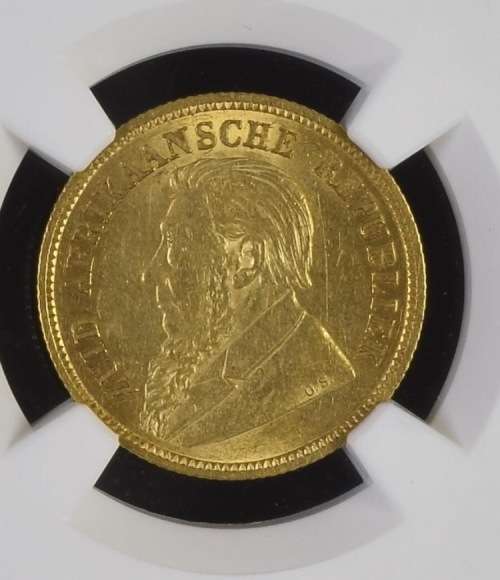 1892 ZAR GOLD 1/2 POND *DOUBLE SHAFT * AU58 * NGC GRADE - HERNS VALUE IN UNC R60,000