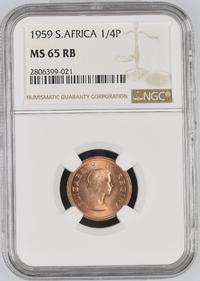 FINEST KNWON - 1959 UNION UNC 1/4 PENNY -GRADED BY NGC- MS65RB -HIGHEST GRADE - ONLY 3 IN MS65RB