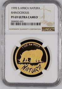 1995 NATURA 1oz GOLD 24kt "WHITE RHINO" - PF69 ULTRA CAMEO - FINEST KNOWN