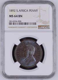 3RD FINEST 1892 ZAR 1 PENNY ** MS64BN * HERNS IN UNC R22 000.00 & 4 000 IN XF