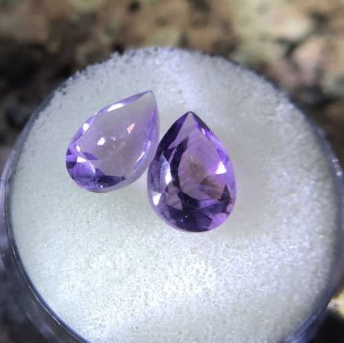 4.245cts DARK PINK TOURMALINES -ALMOST PAIR- PEAR CUT- 1 MEDIUM & 1 DARK - BID PER STONE- 2 AVAIL.