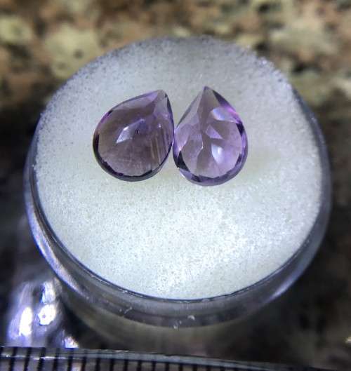 4.245cts DARK PINK TOURMALINES -ALMOST PAIR- PEAR CUT- 1 MEDIUM & 1 DARK - BID PER STONE- 2 AVAIL.