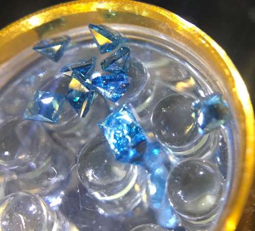 RARE 1.550cts BLUE DIAMONDS * PRINCESS CUT ** 3mm ** MEDIUM BLUE COLOR DIAMONDS* 10 PCS IN SET 1 BID