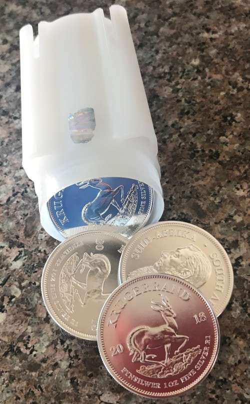 2018 - SA KRUGERRAND SILVER 1oz FINE  - PURE 999 SILVER - BULLION COIN - 10 available- bid per 1oz