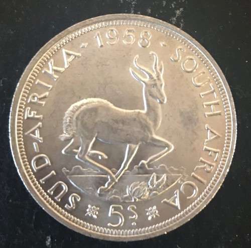 1958 UNION 5 SHILLING - 28.35 grams (high grade)