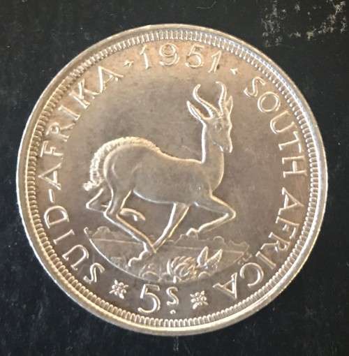 1951 UNION 5 SHILLING - 28.35 grams (high grade)