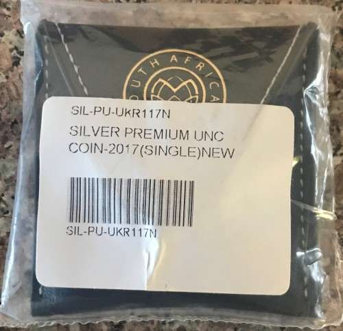 PREMIUM UNC -2017 SA KRUGERRAND SILVER 1oz FINE 999 SILVER 50th ANNIVERSARY MINT MARK-SAMINT BOX+COA