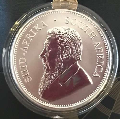 PREMIUM UNC -2017 SA KRUGERRAND SILVER 1oz FINE 999 SILVER 50th ANNIVERSARY MINT MARK-SAMINT BOX+COA