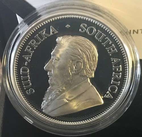 PROOF - 2018 SA KRUGERRAND SILVER 1oz FINE 999 SILVER - samint box + coa