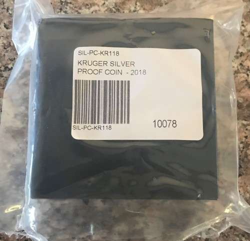 PROOF - 2018 SA KRUGERRAND SILVER 1oz FINE 999 SILVER - samint box + coa