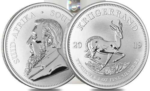 2019 SA KRUGERRAND SILVER 1oz FINE PURE 999 SILVER - BRILLIANT UNC - 2 AVAILABLE