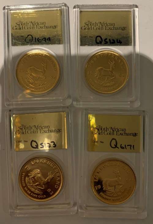 GRADED SAGCE - 1983 KRUGER GOLD 1/4 oz - SACGE SLAB - PROOF