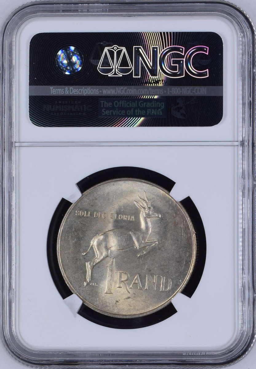 1966 SILVER RAND ** TAG EAR ** AFRIKAANS - MS63 - NGC GRADED RARETY - ABOUT 600 MINTED