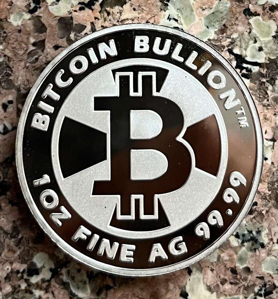1oz SILVER ROUNDS -BITCOIN - PURE 999.9 SILVER