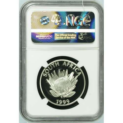 1999 SA - SILVER PROTEA RAND - MINE TOWER - PF66 UC - NGC GRADED