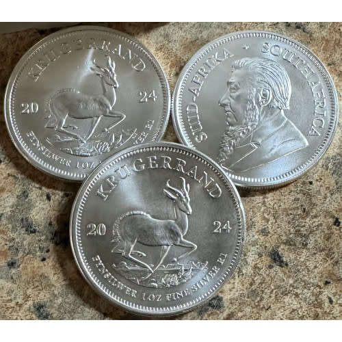 2024 Krugerrand 1oz FINE Silver Bullion 999 pure - new release -price for each