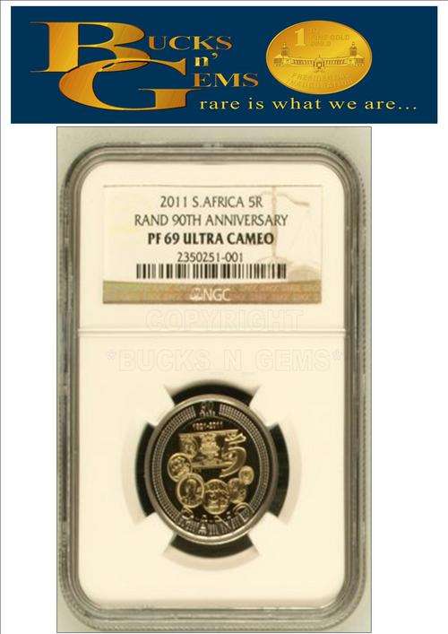 **2011--PF69UC** 2011 SARB ANIVERSARY R5 PROOF **PF69UC** - NGC GRADED 2ND HIGHEST