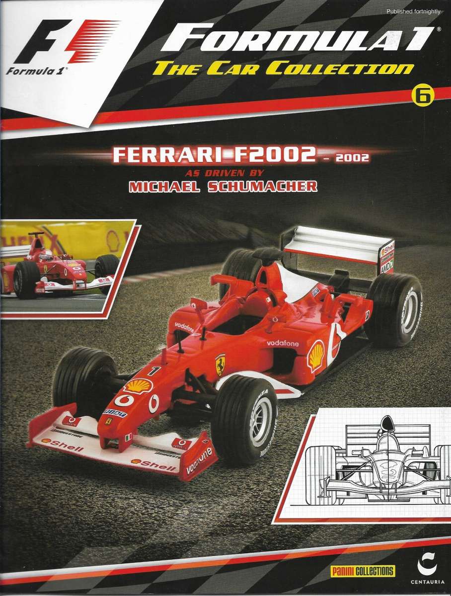 Ferrari F2002 as driven by Michael Schumacher in 2002 with magazine