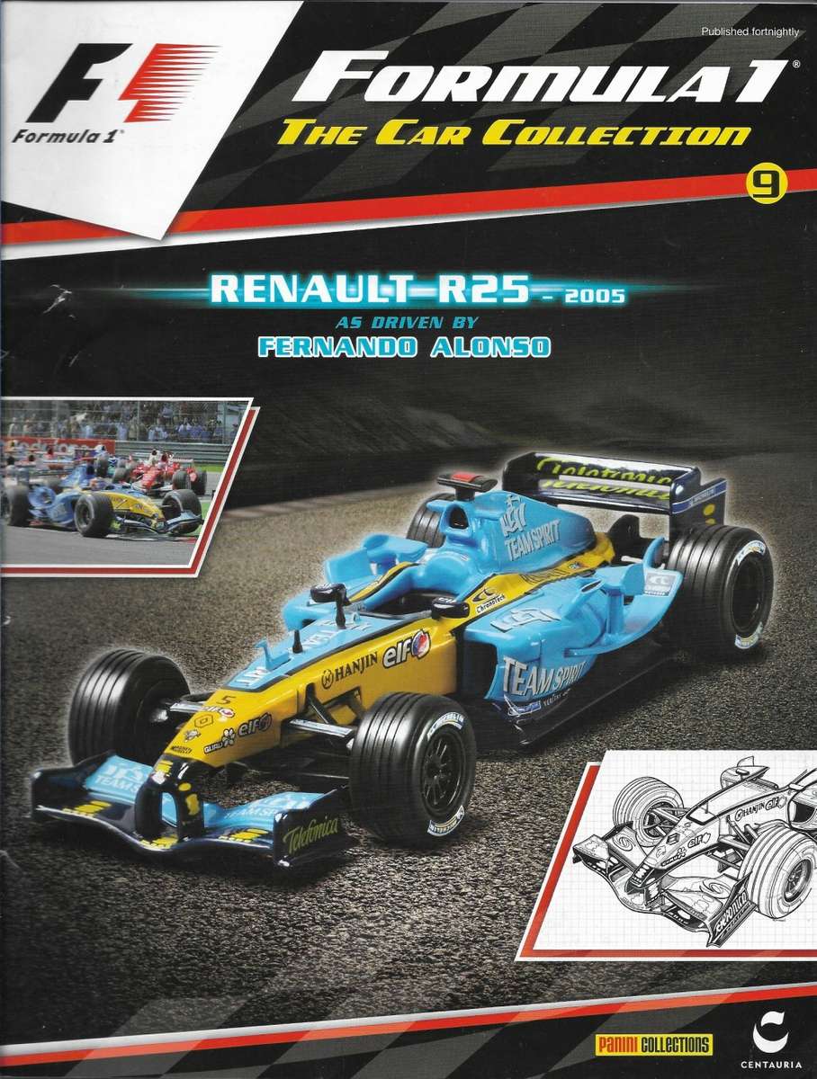 Renault R25 as driven by Fernando Alonso in 2005 with magazine