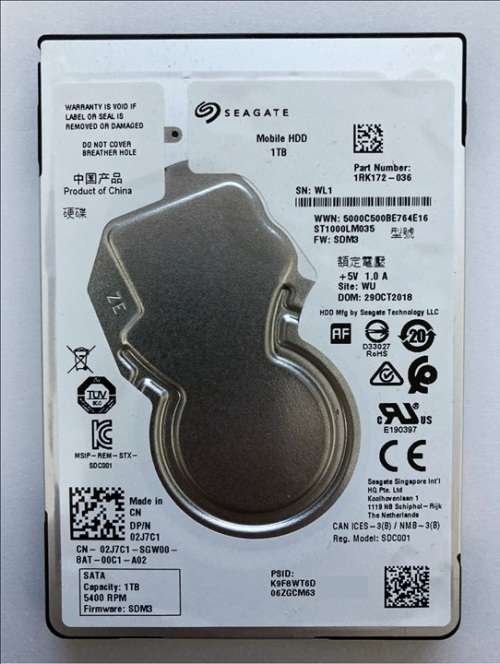 Seagate 1TB SATA Mobile Hard Drive