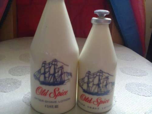 Old Spice after shave bottles