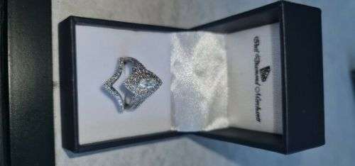 1ct marquise cut diamond ring 14kt white gold size L 1/2 includes insurance evaluation of R50 145