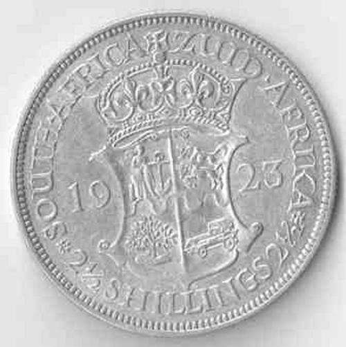 VERY RARE, 1923, SILVER TWO AND HALF SHILLINGS (A.K.A HALF CROWN)