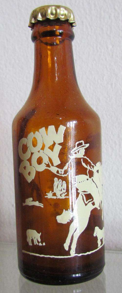 UNUSUAL!!!=Miniature Empty Bottle=COWBOY=Made in SA by VITAKOLA=Johannesburg