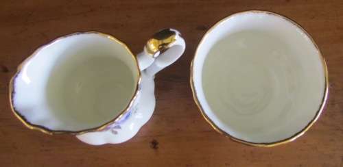 ROYAL ALBERT MOONLIGHT ROSE COFFEE SET=8 pieces=4 MUGS=POT=MILK=SUGAR=England=FINE BONE CHINA.