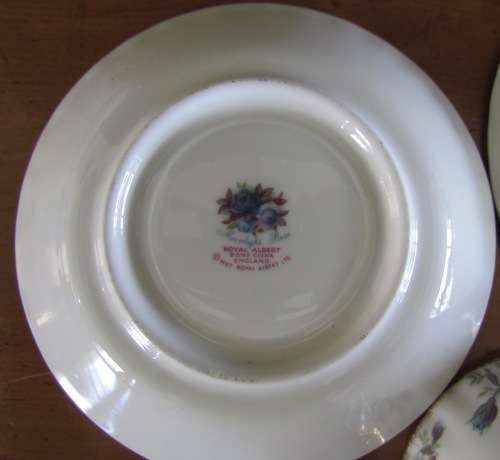 ROYAL ALBERT MOONLIGHT ROSE=18 pieces=TEA TRIO'S x 6=Fine Bone Chine=England.