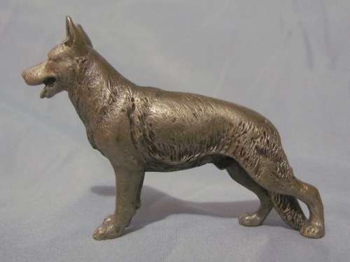 GERMAN SHEPHERD FIGURINE=ROYAL SELANGOR=MALAYSIA=PEWTER="Canine Companions"=DOG=Alsatian=Single Item