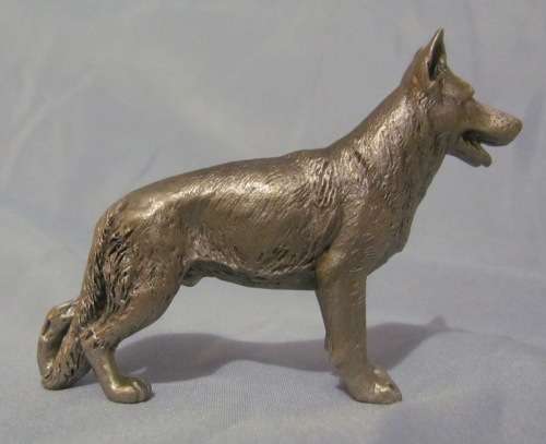 GERMAN SHEPHERD FIGURINE=ROYAL SELANGOR=MALAYSIA=PEWTER="Canine Companions"=DOG=Alsatian=Single Item