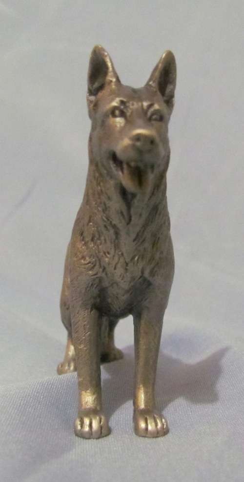 GERMAN SHEPHERD FIGURINE=ROYAL SELANGOR=MALAYSIA=PEWTER="Canine Companions"=DOG=Alsatian=Single Item