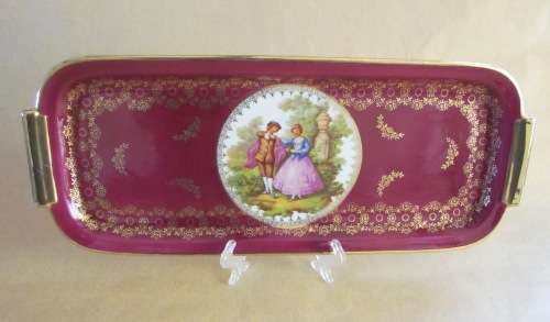LIMOGES PORCELAIN SANDWICH PLATTER=FRANCE= FRAGONARD=TRAY=STUNNING!!!!