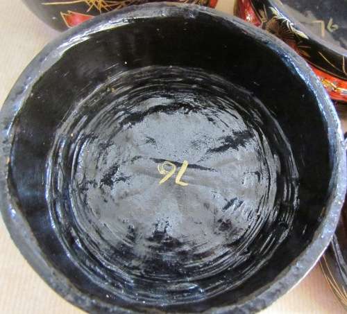 JAPANESE LUNCH BOX STACK=Red & Black=3 layers=ORIENTAL=CHINESE?