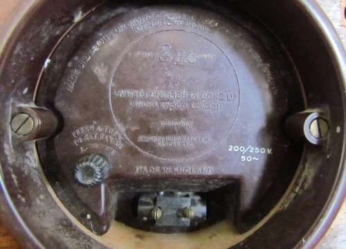 SMITH'S ELECTRIC MANTLE CLOCK=Chas Greg & Son, Johannesburg=Made in Cricklewood England.