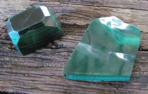 MALACHITE = 2 large pieces = Gemstone = Mineral = dimensions in listing.