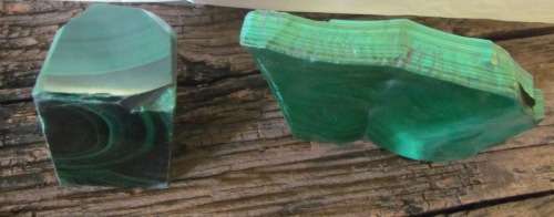 MALACHITE = 2 large pieces = Gemstone = Mineral = dimensions in listing.
