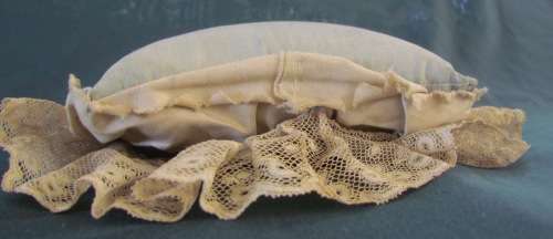 PINCUSHION=PIN CUSHION=ANTIQUE=EARLY 1800'S?=SILK=COTTON=SEWING=SEW=HABERDASHERY=PINS=EMBROIDERY