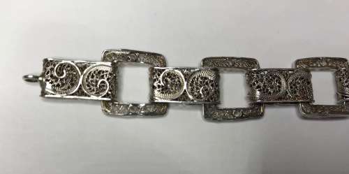FILIGREE STERLING SILVER BRACELET 16 grams 210mm clasp to loop 15mm widest point!!! Beautiful!!!