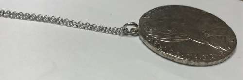 MARIA THERESIA=THALER=COIN PENDANT=with NECKLACE=Austria=31.3 grams=STERLING SILVER=1780=RE-STRIKE.