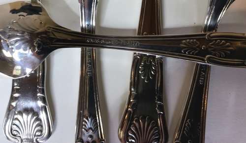 TEASPOONS=SET of 6=KINGS PATTERN=KINGS SILVER-PLATED=Really Nice!!!=Good Conditon.