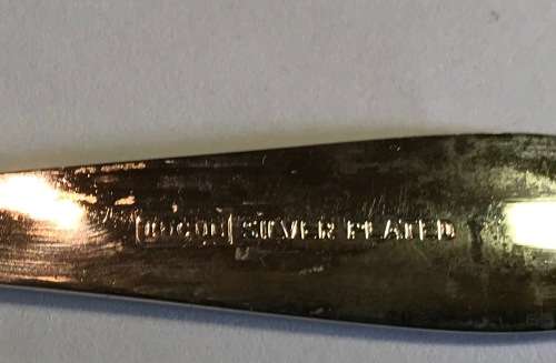 ROYAL ALBERT CAKE FORK=FLOWERS OF THE MONTH=SEPTEMBER=SILVER PLATED=Maker - HCU.