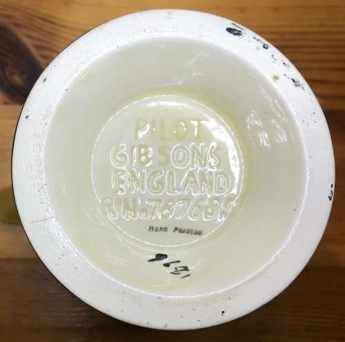 JUG ART DECO PILOT GIBSONS ENGLAND 9681R.N.787685 HAND PAINTED CONICAL PITCHER WATER LILIES PLANTS