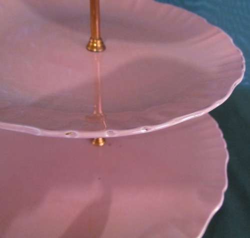 OLD FOLEY 4-TIERED PINK CAKE STAND=JAMES KENT=LONGTON=STAFFORDSHIRE=Made in England=5413